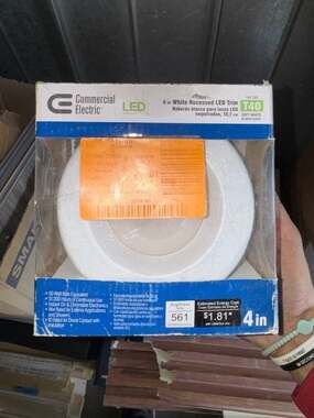 Commercial Electric 4-Inch White Recessed LED Trim, Model T40